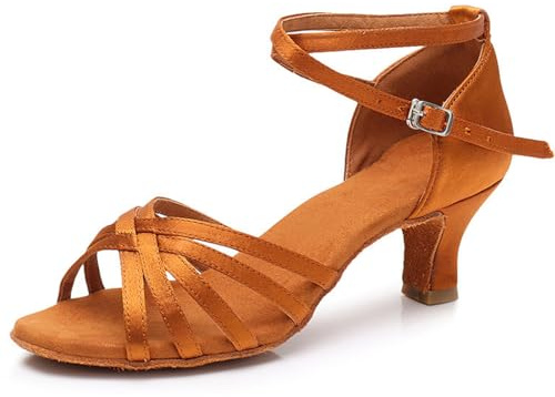 Rosefinch Zapatos de Danza Latina para Mujer Negro Profesional Zapatos de Baile de salón de Fiesta de Salsa de Baile práctica de Rendimiento Zapatos tamaño