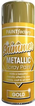 PNJB Metallic Gold Spray Paint (200ml) - Multipurpose Use Spray For Metal, Wooden Furniture, Interior & Exterior Decoration, Go-To Solution, Long-Lasting, Shimmering Finish (1)