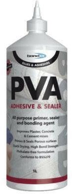 Bond It PVA BOND Adhesive Sealer All Purpose Primer Bonding Agent White Size 1L Dust Proofer Surface Porous GLUES