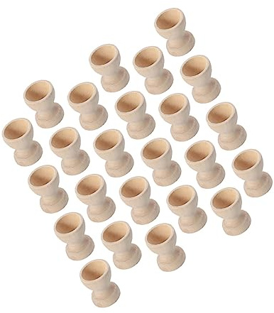 LIFKOME Hölzerne Eierbecher Zum Bemalen 24 Stück Ostern Kinder DIY Holz Eierhalter Set Für Weich- Und Hartgekochte Eier Wohnkultur Küchenzubehör