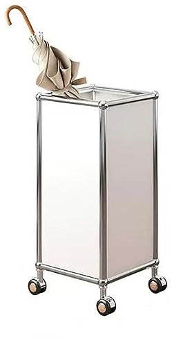 GLigeT Schirmständer Schirmhalter aus Edelstahl, Schirmständer, rollende Metall-Eingangsbereich-Dekoration mit Rädern, for das Heimbüro, hält Regenschirme, Stöcke, Gehstöcke Regenschirmständer