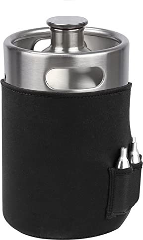 BUUNHI Heimbrausystem 5L Mini Fass Bier Growler Tragbare Bierflasche für Picknick/BBQ Hausbrauen Bierherstellungswerkzeug bierbrauset(5L keg with jacket)