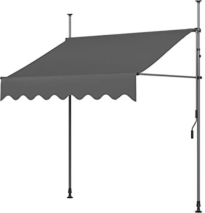FGDIUCVN Patio Telescopic Awning Awning Patio Awning, Retractable Awning, Clamp Awning With Hand Crank Balcony, Adjustable Pergola Shade Cover With Protection, Ideal Any Window Or Door