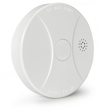 Smoke Alarms for Home 10 Years Lifetime 1 Years Battery Optical Smoke Detector Fire Alarms 9 V Photoelectric Smoke Alarm with Replaceable Battery Test & Silence Button