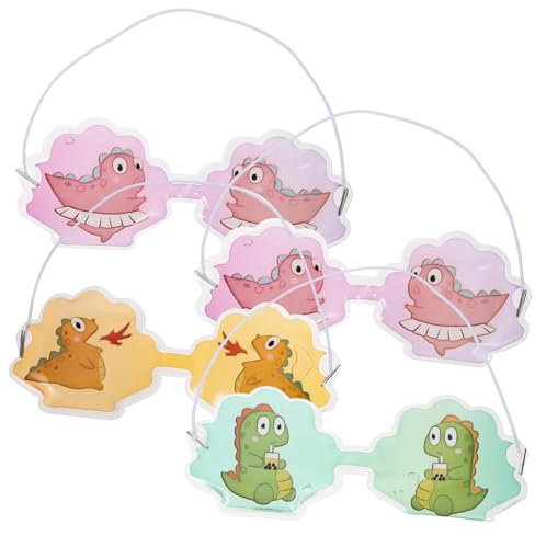 FRCOLOR Kleine Dinosaurier Augen Eisbeutel Für Kinder Kalte 4 Stück Augenmasken Aus Pvc Gel Cartoon Design Kühlende Sommer Augenpads Reisefreundlich