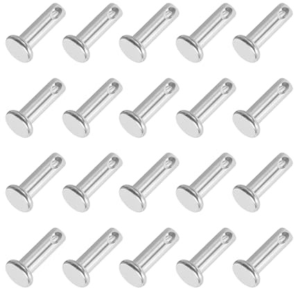 PATIKIL 20 Stück 16mm Lange Steckbolzen 5mm Durch. Flachkopf Edelstahl Bolzen mit Loch 2mm Durch. Einlocher Sicherungsbolzen für Industrie Maschinenbau Anhänger Scharnier Möbel, Silber