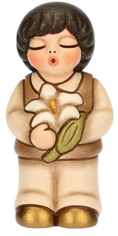 THUN - Bimbo con giglio - ceramica - Collezione Bomboniera - 3.5 x 3 x 7 cm