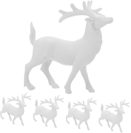 VALICLUD Décoration Noël Figurine Renne Blanc Cerf Ornement Pur Blanc pour Intérieur Bar Et Bureau