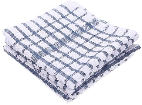 CLISPEED 3Pcs Pure Cotton Kitchen Dishcloths Waffle Texture Absorbent Tea Towels Multi-use Cleaning Cloths for Household Tableware Washing and Oil Stain Removal
