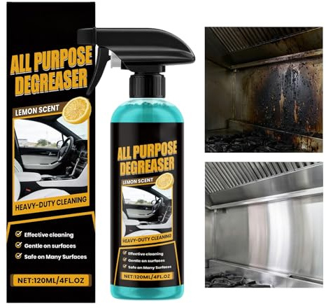 Heavy Duty Degreaser – Industrial Foam 2x120ml | Kitchen All Purpose Cleaning Solution For Car House Oven Stove Cooktop Counter Sink Cabinet Quick Stain Removal And Grease Grime Dissolving