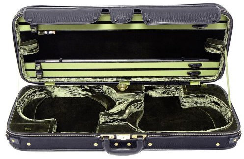 GEWA Violin-Doppelkoffer JAEGER Prestige braun/grün Made in Germany