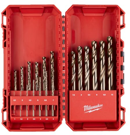 Milwaukee Kit CX Kunststoff de 19 Brocas HSS Kobalt