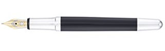 Waldmann Füllhalter Pocket, schwarz, Sterling Silber, 18Kt Goldfeder bicolor: breit (B)