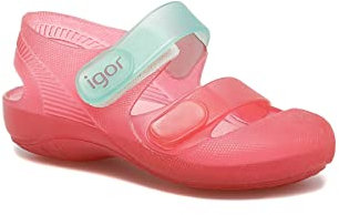 IGOR Bondi, Sandalo con Bracciale Bambina, Rosa Traslucido Fucsia, 26 EU