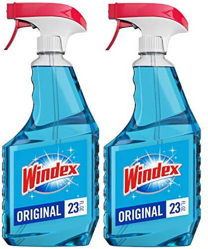 Windex - Botella de agua para limpieza de vidrio, color azul original, 23 onzas líquidas (2 unidades) 019800707931, Multicolor, 1