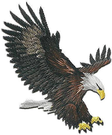 Catch the Patch Adler Vogel fliegt - (Größe: 6,3 x 5,5 cm) Aufnäher, Bügelbilder, Aufbügler, Applikationen, Patches, Sticker zum Aufbügeln oder Aufnähen – für Kleidung, Taschen, Jacken