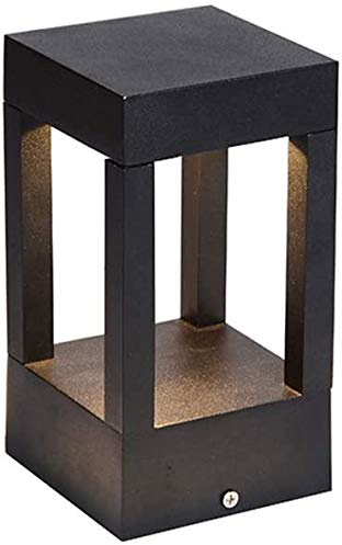 LED Anthrazit Wasserdichte Sockelleuchte Aluminium und Glas 10W Warmweiß Wegeleuchte Gartenleuchte Hof Balkon Park Standleuchte Terrassen Pollerleuchten Im Freien Beleuchtung 11 * 20 cm