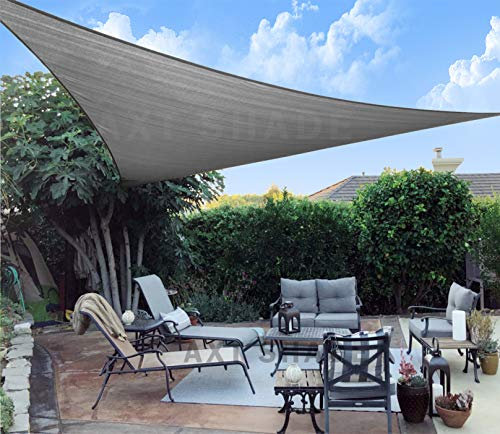 AXT SHADE Toldo Vela de Sombra Triangular 3,6x3,6x3,6m Protección Rayos UV y HDPE Transpirable para Exterior Terraza Patio Jardín-Gris Antracita