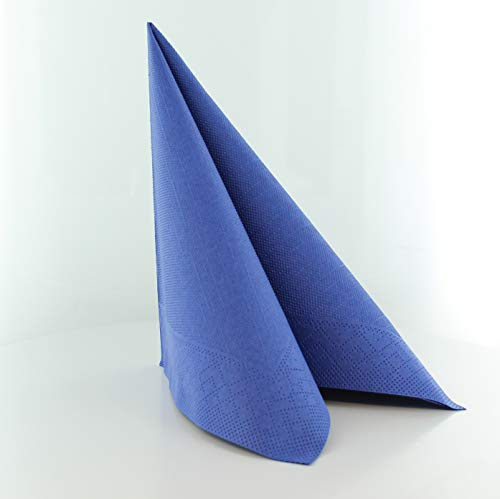 Sovie HORECA Serviette in ROYALBLAU, Tissue Deluxe®, 4-lagig, 40 x 40 cm, 1/4 Falz, 50 Stück – Hochwertige Einweg-Papierservietten für Gastronomie, Events, Dinner, Feiern & stilvolle Tischdeko
