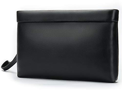 NIUCUNZH Handbag for Men Clutch Bag Hand Purse Large Wallet with Wristlet,Soft Cowhide Leather