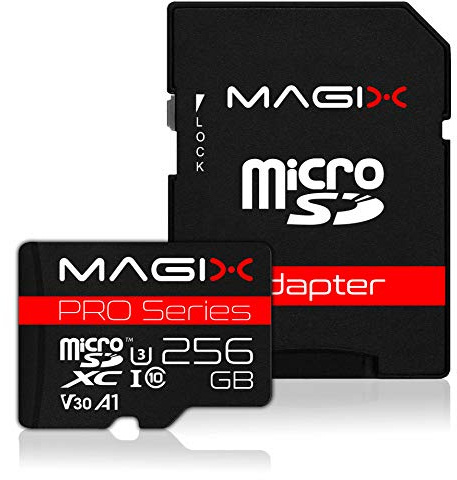 Magix 256GB microSD Card Class10 V30 U3, Read Speed Up to 95 MB/s, PRO Series (SD Adapter Included)