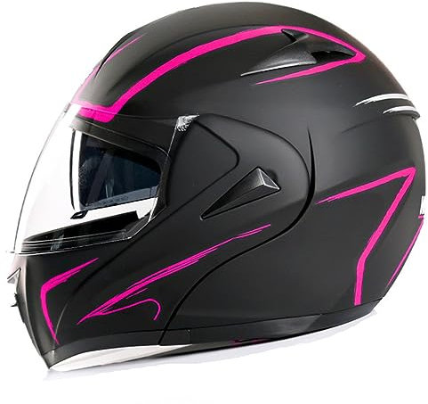 Motesen Damen Modular Helm Aufkleber für Motorrad Helme für Frauen Integral Helm Flip Modular Helm Medium