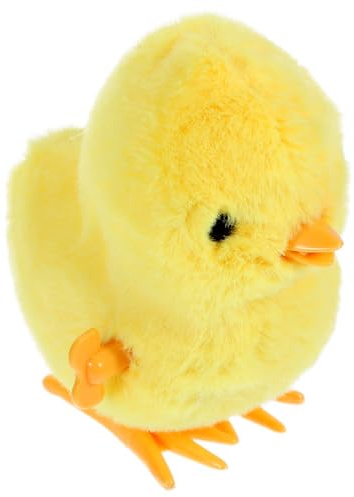 Toyvian Küken Aufziehspielzeug, Neuheit Gefülltes Plüschhühnchen Hüpfendes Aufziehspielzeug für Kinder Niedliches Hühnerspielzeug Stuffer Partybevorzugungen für Hand Augen Kinder Interaktives
