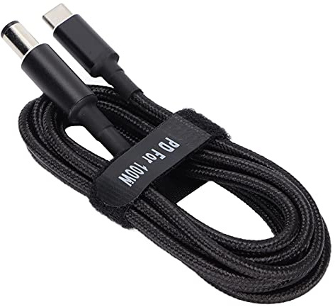 Cable de Carga para Computadora Portátil USB C a CC, 20V 5A 100W PD Carga Rápida Adaptador de Enchufe USB C a CC Tipo C Macho a Codo DC 7.4 X 5.0MM Cable de Alimentación para (JD0605-2 (2 metros))
