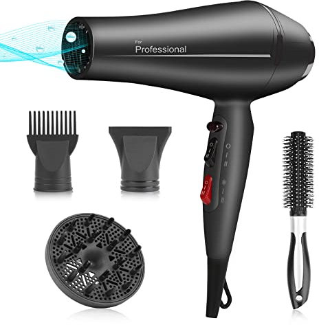 Faszin Föhn, 2400w ionen Fön Professioneller Salon Haartrockner, Mit 4 Styling Diffusoren