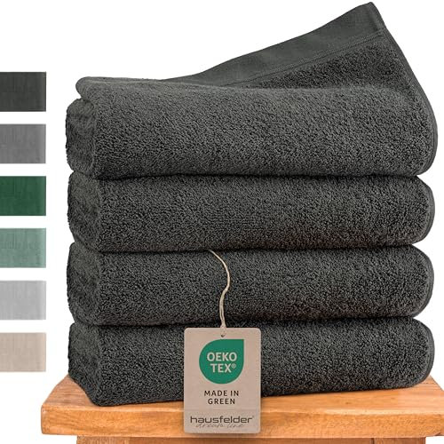 Hausfelder Handtücher 50x100 cm – Premium 500g/m² Handtuch Set - 100% Baumwolle, Ökotex Zertifiziert (50x100cm Anthrazit Grau)