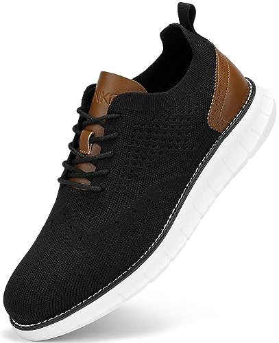 SVNKE Zapatos de Cordones Zapatillas de Vestir Clásico Oxfords Formales Derby para Hombre Boda Negocios Negro 44
