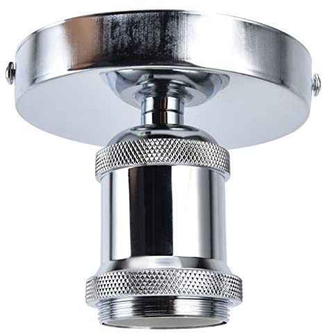 Fockety Zócalo de Lámpara E26 E27, Portalámparas de Techo Vintage, Soporte de Base de Luz de Pared de Techo Industrial Portalámparas de Bombilla Colgante con Accesorios para el Hogar