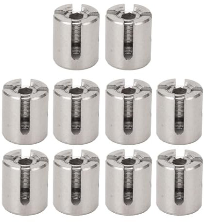 10PCS 1/8 Cable Cross Clamps, 316 Stainless Steel Cross Cable Clamps for 3mm Wire Rope or Rod Fittings, No Drilling Railing Wire Rope Clips for Wall Wire Trellis System