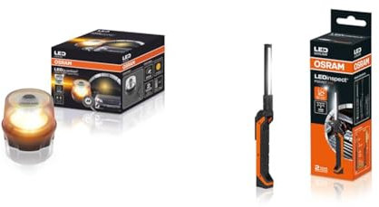 OSRAM LEDguardian® Road Flare Signal TA20, LEDSL104 & LEDIL408 LEDinspect POCKET200, schlanke Inspektionsleuchte, 6500K, wiederaufladbare LED Arbeitsleuchte, magnetisch, biegsam
