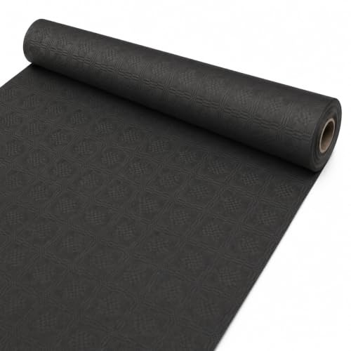DeinPack 1x Tischdeckenrolle 1m x 50m schwarz Damast Einweg-Tischdecke
