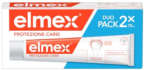 Elmex - Zahnpasta gegen Karie, 2 x 75 ml (Lieferung in 48 Stunden), Schutz vor Karie, Schutz von Zähnen und Nagellack, fortschrittliche Antikarbien-Formel | Vorteilspackung, überlegener Schutz vor Karies, mit fortschrittlicher Formel zum Schutz der Zähne und des Zahnschmelzes