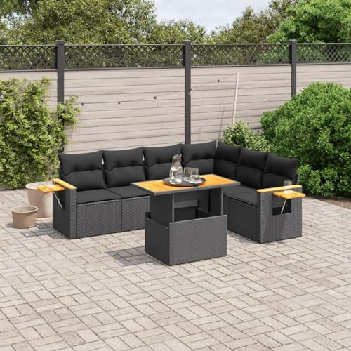 Amorsee Balkon Lounge Klein Verstellbare Tischplatte Balkon Sofa Rattan Gartensofa Gartenlounge Ecklounge Ecksofa Lounge Möbel Outdoor Loungemöbel Gartenmöbel Balkonmöbel Balkonsofa