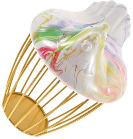 Amosfun Chicken Shaped Egg Basket Ceramic Kitchen Storage Basket Metal Wire Hen Shape Multifunctional Household Egg Holder for Kitchen Countertop and Home Organization
