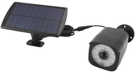 TIKATARER Telecamera di Sicurezza Finta, Telecamere Fittizie per Esterni Sensore di Movimento a Luce Solare IP65 Telecamere di Sicurezza Finte con Elevata luminosità per Ufficio Domestico