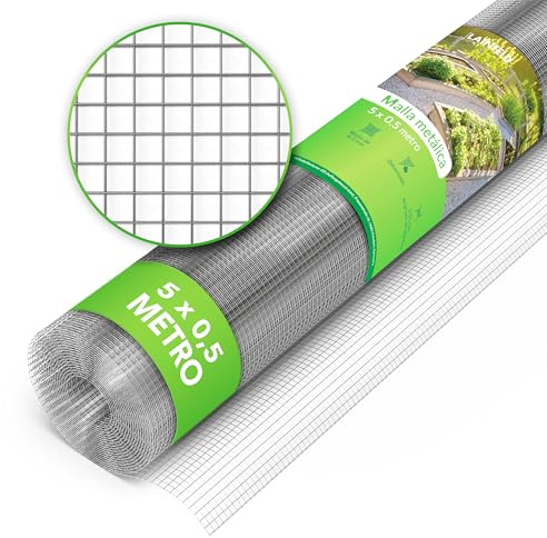 LAINFELD Drahtgitter feinmaschig | 5 x 0,5 Meter | Wühlmausgitter für Hochbeete mit 6,3 mm Maschenweite | Hasendraht Volierendraht Hochbeet Zubehör