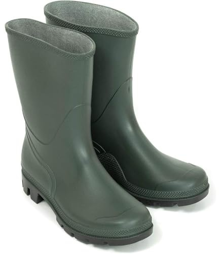 Generico STIVALI PVC BASSO GOMMA VERDE IMPERMEABILI AGRICOLTURA CACCIA PESCA N.41-46 (VERDE, Sistema Taglie Calzature EU, Adulto, Numero, Media, 46)