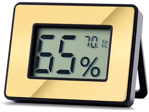 Thermomètre Hygromètre d'Intérieur, Thermomètre Numérique de Bureau avec Surveillance de l'Humidité et de la Température, Commutateur °F/°C, Hygromètre Intérieur pour Humidors, Maison, Serre