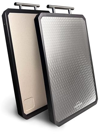 Tabla de Cortar Acero Inoxidable 41,5x28, Tabla de Acero Inoxidable de Cocina - Antibacteriana - Doble Cara Con Paja de Trigo - Sin BPA - Higiénica