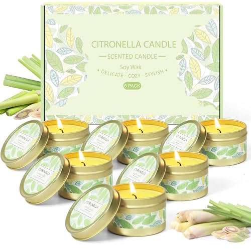 SCENTORINI Citronella Kerze Outdoor 6er Set | Duftkerzen mit Citronella aus natürlichem Sojawachs - Für Garten, Balkon, Terrasse und Sommerabende