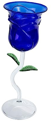 Mipcase Verre à Vin Rouge Rosé Bleu Verre à Cocktail De Rose Goblet à Pied Vintage Adapté Pour Bar Et Fêtes