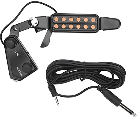 Cheotime Gitarre Pickup, 12 Soundhole Electric Transducer mit Tonvolumensteuerung Akustischer klassischer Gitarren -Pickup -Wandler für Akustikgitarre Ukulele