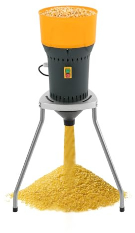 Macinino per cereali, 1000 W, 19000 giri/min, 300 kg/h, macinino con 5 setacci, secchio da 25 l e imbuto da 6,5 l, per uso a casa o in fattoria