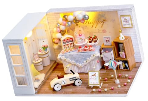 WHAMVOX DIY Miniatur Holzhaus Bausatz Miniatur Puppenhaus Modell zum Selber Bauen Poliert Kreativset für Erwachsene Valentinstag Fördert Geduld und Fantasie
