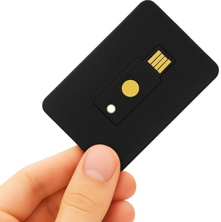 Kartenhalter Hülle für YubiKey 5 NFC & 5C NFC (1 Fach, Schwarz) | Anti-Verlust-Steckplatz für Geldbörse und Rucksack (ohne Sicherheitsschlüssel)