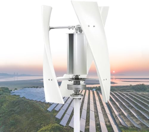 Jiayiyoux Generador de turbinas eólicas, generador de turbina eólica vertical portátil de 100 w con controlador, kit de turbinas eólicas de 3 palas para suplementos de energía en el hogar, blanco, 12